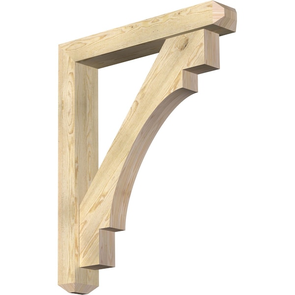 Ekena Millwork Merced Craftsman Rough Sawn Bracket w/ Offset Brace, Douglas Fir, 6"W x 36"D x 44"H BKT0604X36X44MRC04RDF - main
